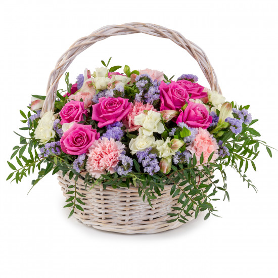 Цветы в корзине Корзина с розами Либретто