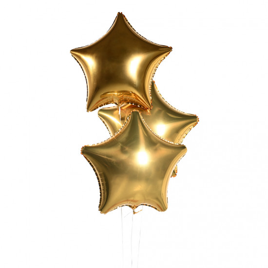 Воздушные шары Воздушные шары Звезды (золото) 3 шт.